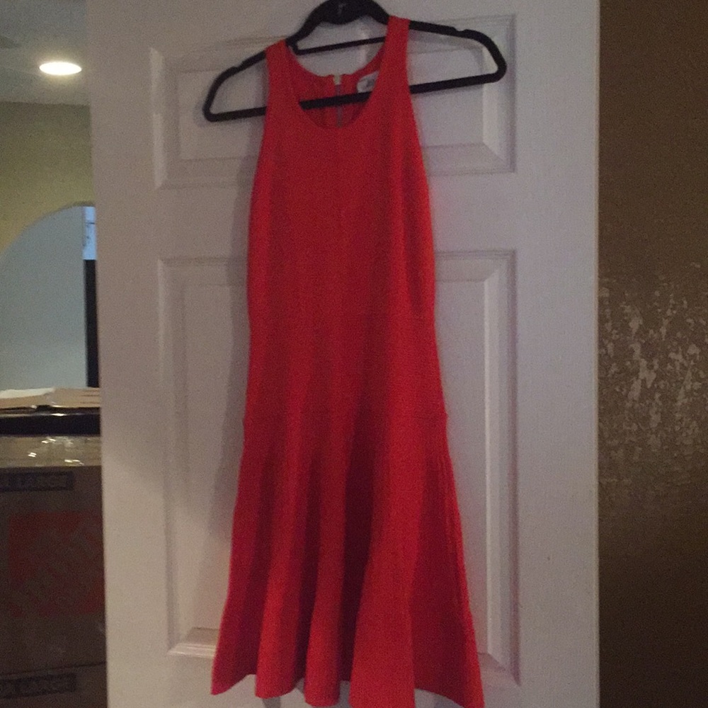 Milly Delilah Dress in Red-Orange